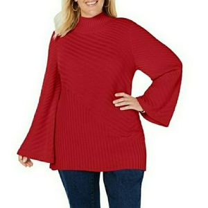 CHARTER CLUB BELL SLEEVE TUNIC TOP SWEATER